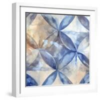 Indigo Rustic Tiles I-Eva Watts-Framed Art Print