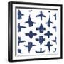 Indigo Scribbles 3-Kimberly Allen-Framed Art Print