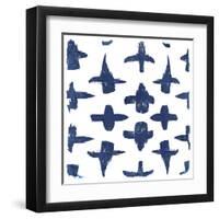 Indigo Scribbles 3-Kimberly Allen-Framed Art Print