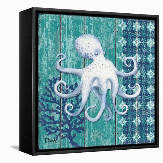 Indigo Sea IX-Paul Brent-Framed Stretched Canvas