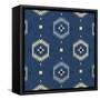 Indigo Squares Droplets-Melody Hogan-Framed Stretched Canvas