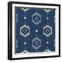 Indigo Squares Droplets-Melody Hogan-Framed Art Print