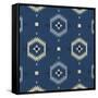 Indigo Squares Droplets-Melody Hogan-Framed Stretched Canvas