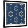 Indigo Squares Droplets-Melody Hogan-Framed Art Print