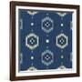 Indigo Squares Droplets-Melody Hogan-Framed Art Print