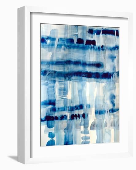 Indigo Stripes No. 1-Hope Bainbridge-Framed Art Print