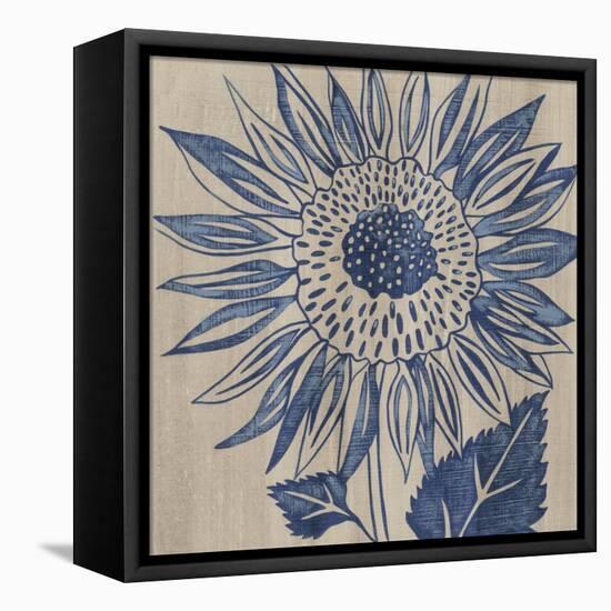 Indigo Sunflower-Chariklia Zarris-Framed Stretched Canvas