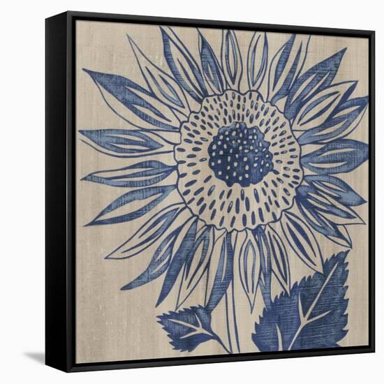 Indigo Sunflower-Chariklia Zarris-Framed Stretched Canvas