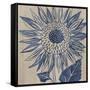 Indigo Sunflower-Chariklia Zarris-Framed Stretched Canvas