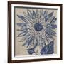 Indigo Sunflower-Chariklia Zarris-Framed Art Print