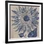 Indigo Sunflower-Chariklia Zarris-Framed Art Print