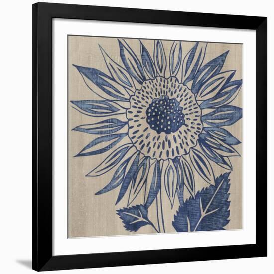 Indigo Sunflower-Chariklia Zarris-Framed Art Print