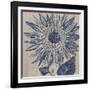 Indigo Sunflower-Chariklia Zarris-Framed Art Print