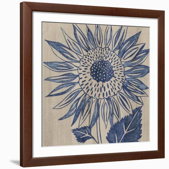 Indigo Sunflower-Chariklia Zarris-Framed Art Print