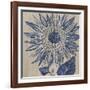 Indigo Sunflower-Chariklia Zarris-Framed Art Print