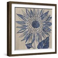 Indigo Sunflower-Chariklia Zarris-Framed Art Print