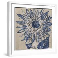 Indigo Sunflower-Chariklia Zarris-Framed Art Print