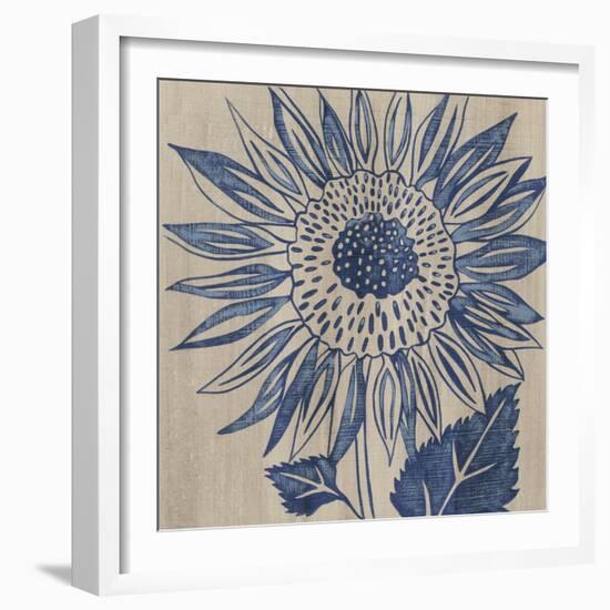 Indigo Sunflower-Chariklia Zarris-Framed Art Print