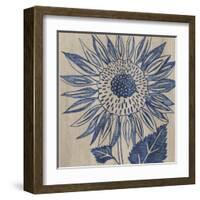 Indigo Sunflower-Chariklia Zarris-Framed Art Print