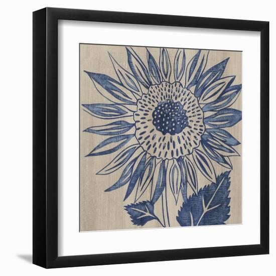 Indigo Sunflower-Chariklia Zarris-Framed Art Print