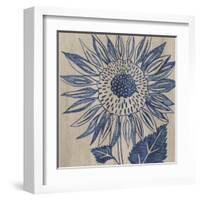 Indigo Sunflower-Chariklia Zarris-Framed Art Print