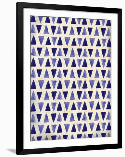 Indigo Triangles-Kimberly Allen-Framed Art Print