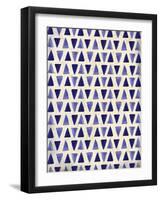 Indigo Triangles-Kimberly Allen-Framed Art Print