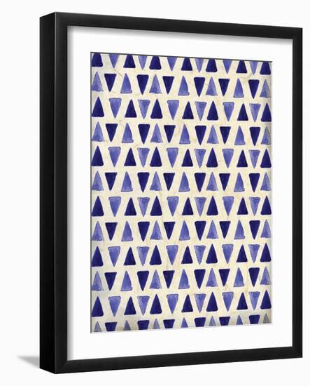 Indigo Triangles-Kimberly Allen-Framed Art Print