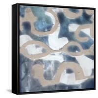 Indigo Tribal IV-Jennifer Goldberger-Framed Stretched Canvas