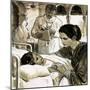 Indira Gandhi Watching over a Child in Hospital-null-Mounted Giclee Print