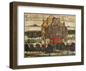 Individual Houses (Houses with Mountains), 1915 (Oil on Canvas)-Egon Schiele-Framed Giclee Print