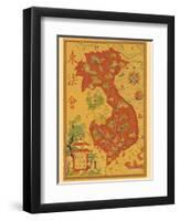 Indochine Francaise - French Indochina - Vietnam, Cambodia, Laos-Lucien Boucher-Framed Art Print