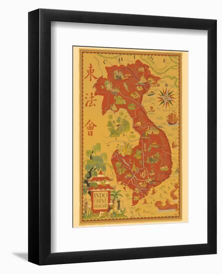 Indochine Francaise - French Indochina - Vietnam, Cambodia, Laos-Lucien Boucher-Framed Art Print