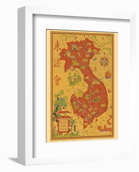 Indochine Francaise - French Indochina - Vietnam, Cambodia, Laos-Lucien Boucher-Framed Art Print