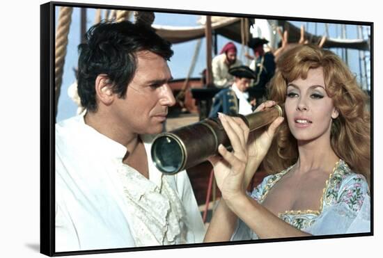 INDOMPTABLE ANGELIQUE, 1967 directed by BERNARD BORDERIE Robert Hossein and Michele Mercier (photo)-null-Framed Stretched Canvas