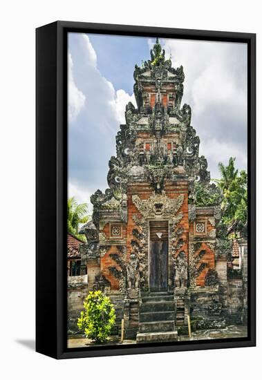 Indonesia, Bali, Batu Bulan. a Private Hindu Familys Shrine.-Nigel Pavitt-Framed Stretched Canvas