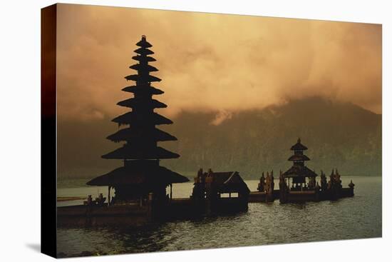 Indonesia, Bali, Bedugul Highland, Tall Pagoda at Dawn-David Herbig-Stretched Canvas