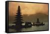 Indonesia, Bali, Bedugul Highland, Tall Pagoda at Dawn-David Herbig-Framed Stretched Canvas