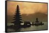 Indonesia, Bali, Bedugul Highland, Tall Pagoda at Dawn-David Herbig-Framed Stretched Canvas