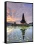 Indonesia, Bali, Bedugul, Pura Ulun Danau Bratan Temple on Lake Bratan-Michele Falzone-Framed Stretched Canvas