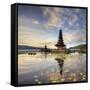 Indonesia, Bali, Bedugul, Pura Ulun Danau Bratan Temple on Lake Bratan-Michele Falzone-Framed Stretched Canvas