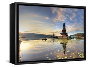 Indonesia, Bali, Bedugul, Pura Ulun Danau Bratan Temple on Lake Bratan-Michele Falzone-Framed Stretched Canvas