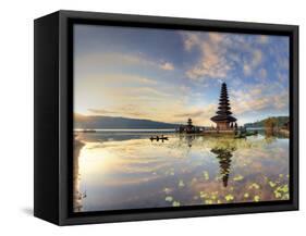 Indonesia, Bali, Bedugul, Pura Ulun Danau Bratan Temple on Lake Bratan-Michele Falzone-Framed Stretched Canvas