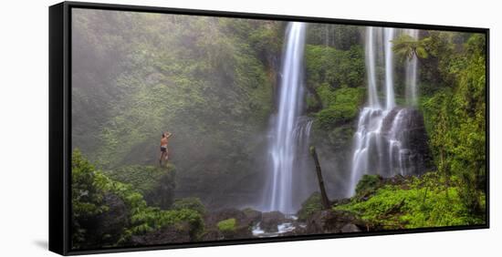 Indonesia, Bali, Central Mountains, Sekumpul Waterfall-Michele Falzone-Framed Stretched Canvas