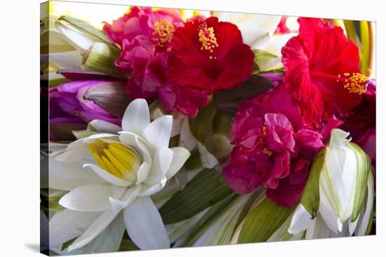 Indonesia, Bali. Outdoor Flower Market-Emily Wilson-Stretched Canvas