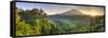 Indonesia, Bali, Redang, View of Rice Terraces and Gunung Agung Volcano-Michele Falzone-Framed Stretched Canvas