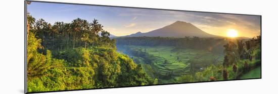 Indonesia, Bali, Redang, View of Rice Terraces and Gunung Agung Volcano-Michele Falzone-Mounted Photographic Print