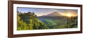 Indonesia, Bali, Redang, View of Rice Terraces and Gunung Agung Volcano-Michele Falzone-Framed Photographic Print