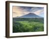 Indonesia, Bali, Redang, View of Rice Terraces and Gunung Agung Volcano-Michele Falzone-Framed Photographic Print