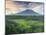 Indonesia, Bali, Redang, View of Rice Terraces and Gunung Agung Volcano-Michele Falzone-Mounted Photographic Print